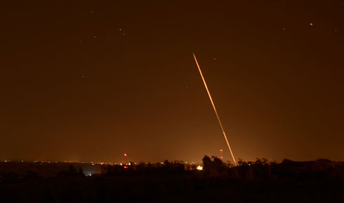 Rocket launched from the Gaza Strip at Israel (Photo: Avi Rokach)